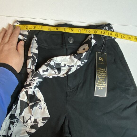 DG2 by Diane Gilman Cabana Knit Twill Wide-Leg Crop Pant Black Sz 8 NWT - Picture 6 of 8